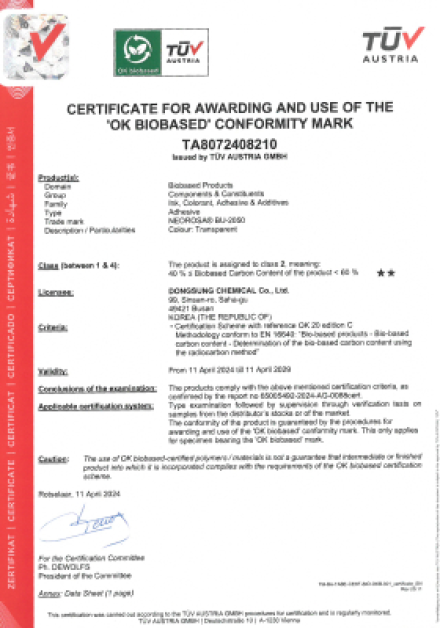 TUV Austria OK BIOBASED ★★